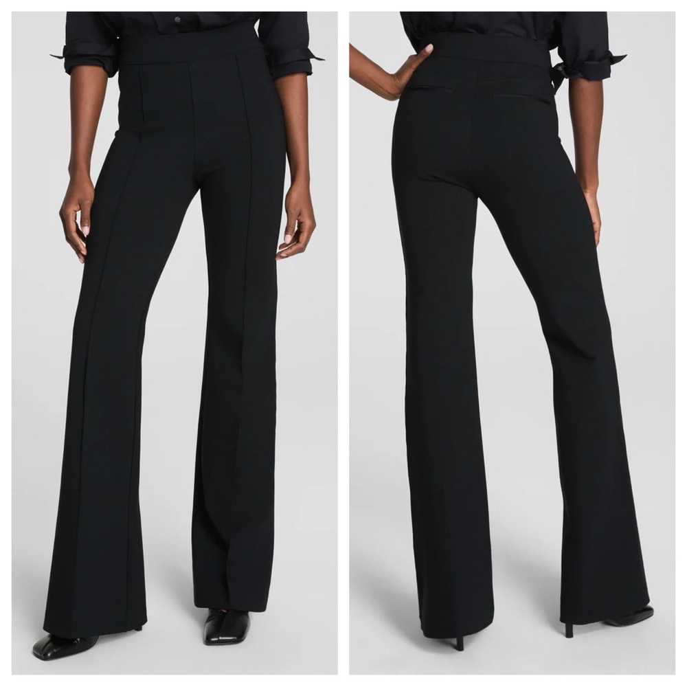SPANX Supersmooth PerfectFit Ponte Flare Pant in Classic Black - Size L